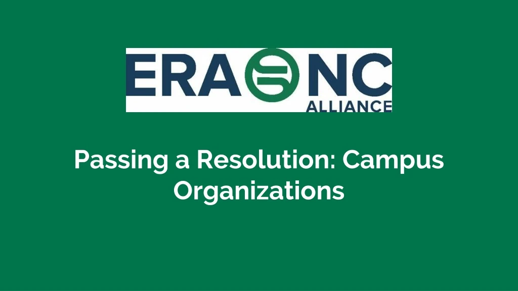 passing a resolution campus organizations