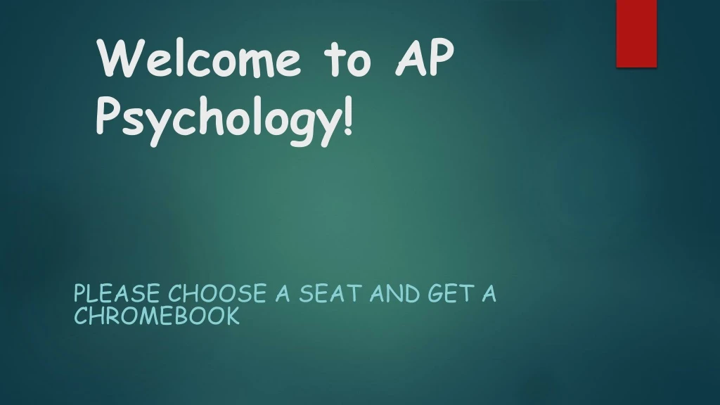 welcome to ap psychology