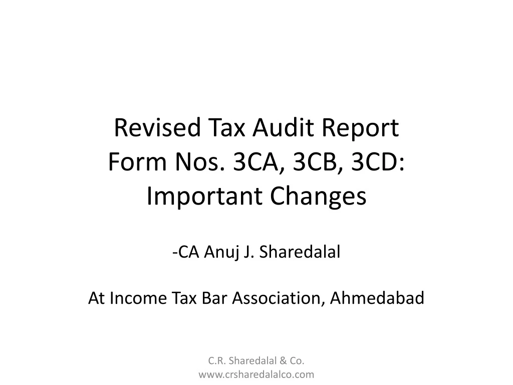 revised tax audit report form nos 3ca 3cb 3cd important changes