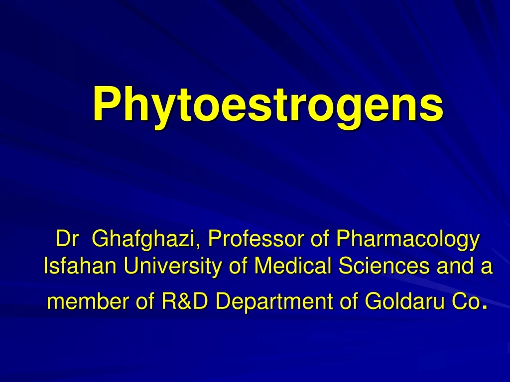 phytoestrogens dr ghafghazi professor