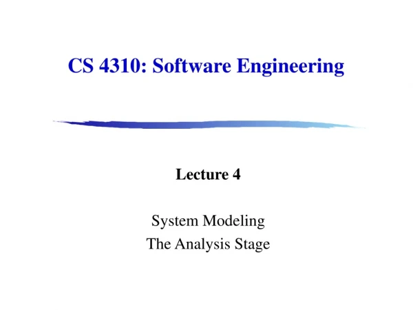 CS 4310: Software Engineering