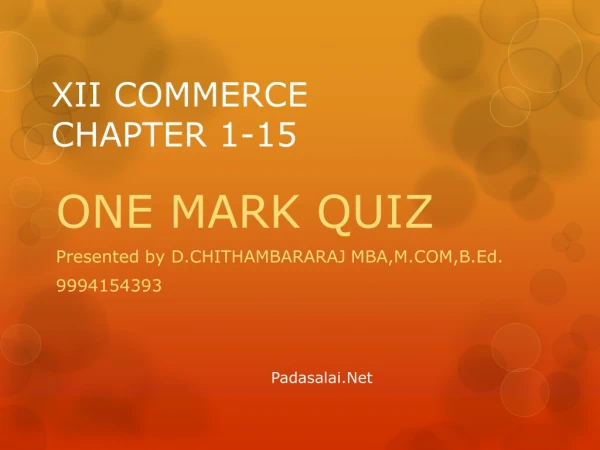 XII COMMERCE CHAPTER 1-15