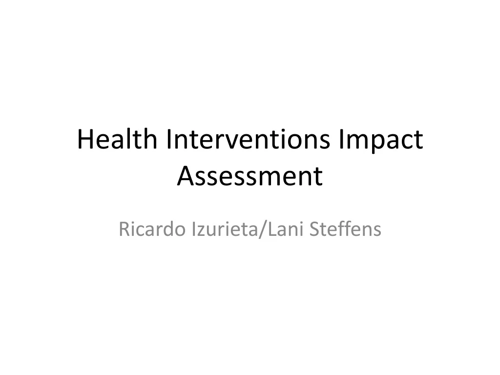 health interventions impact assessment
