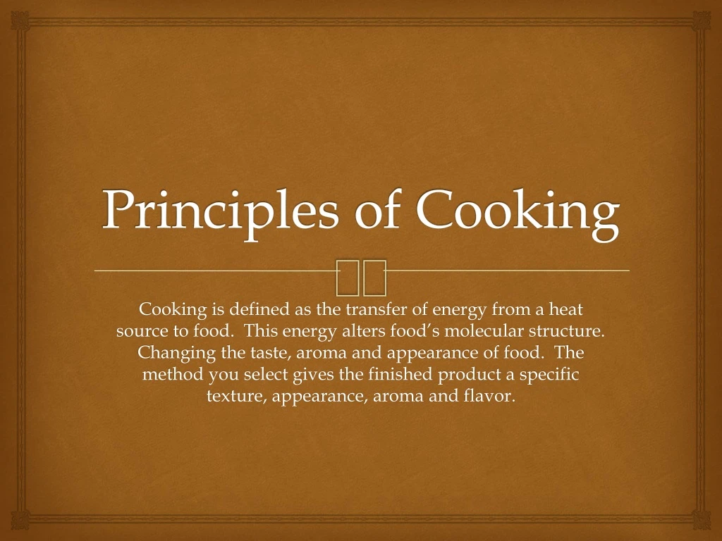 principles of cooking