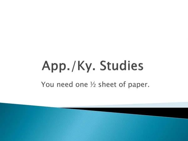 App./Ky. Studies