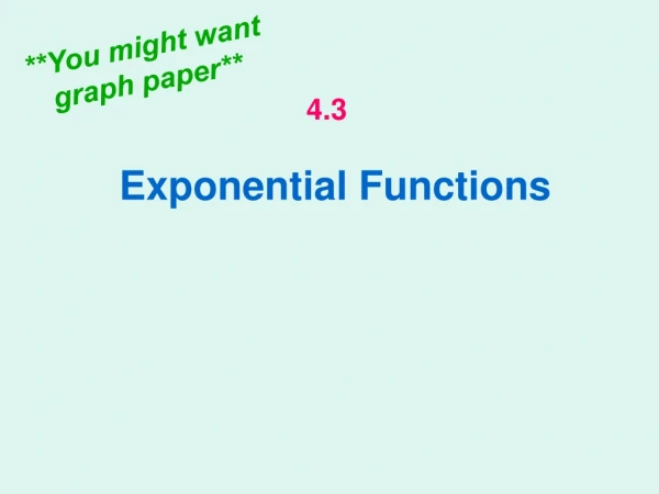 Exponential Functions