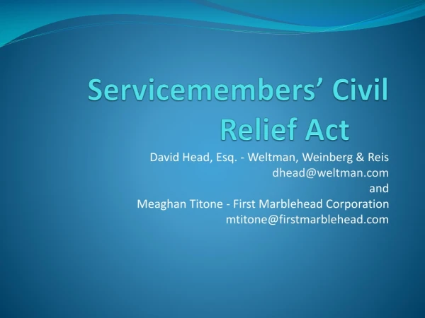 Servicemembers’ Civil Relief Act