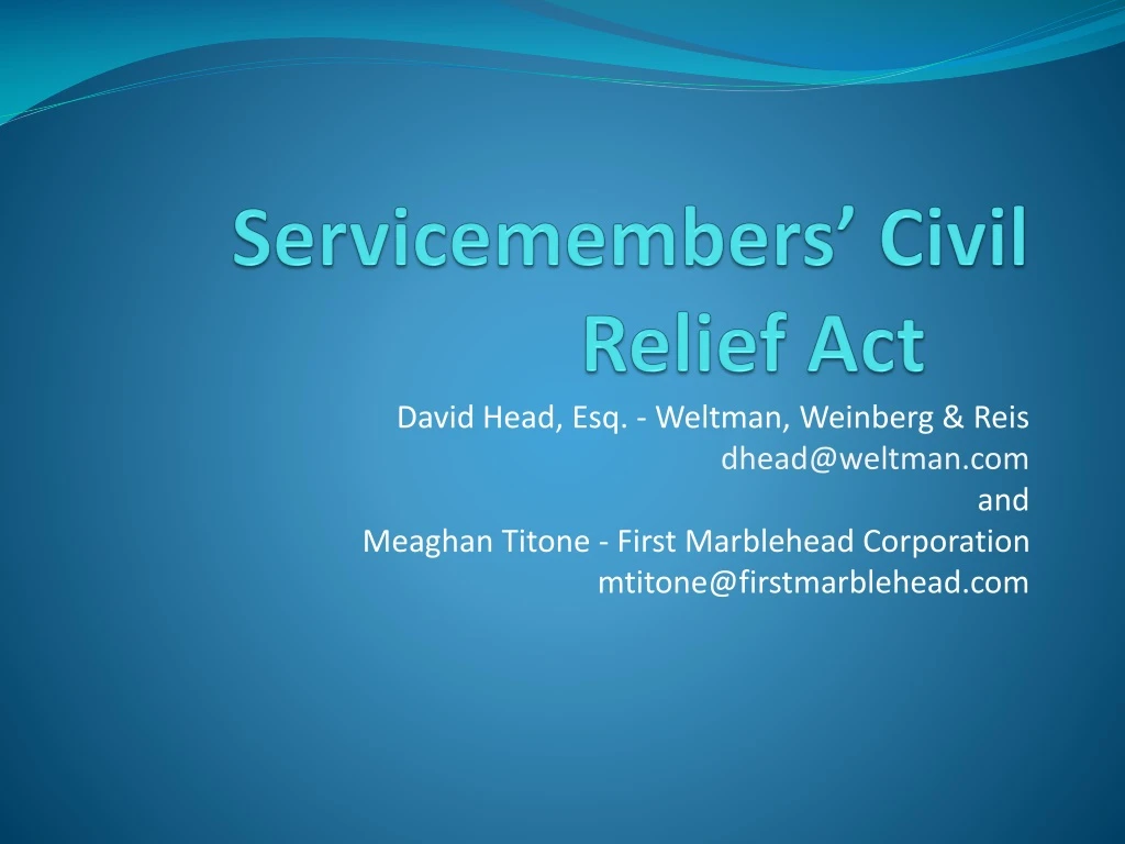 servicemembers civil relief act