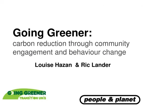 Going Greener: carbon reduction through community engagement and behaviour change