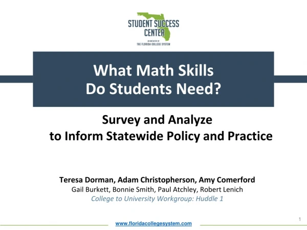 What Math Skills Do Students Need?