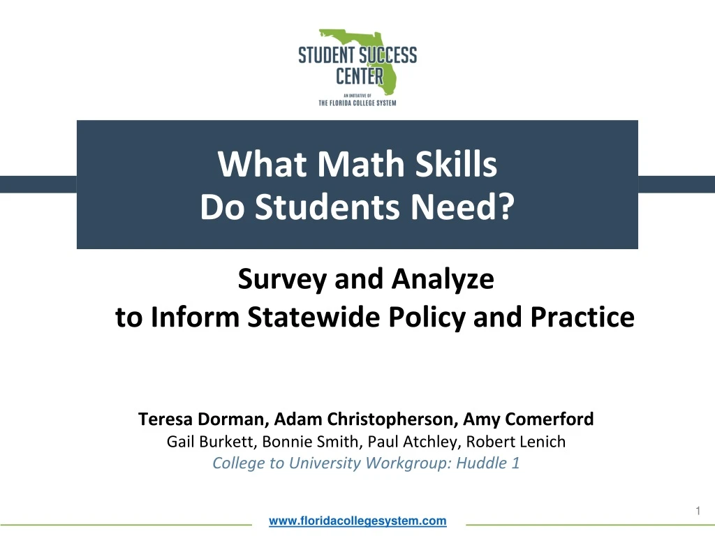 what math skills do students need