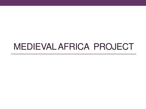 Medieval Africa Project