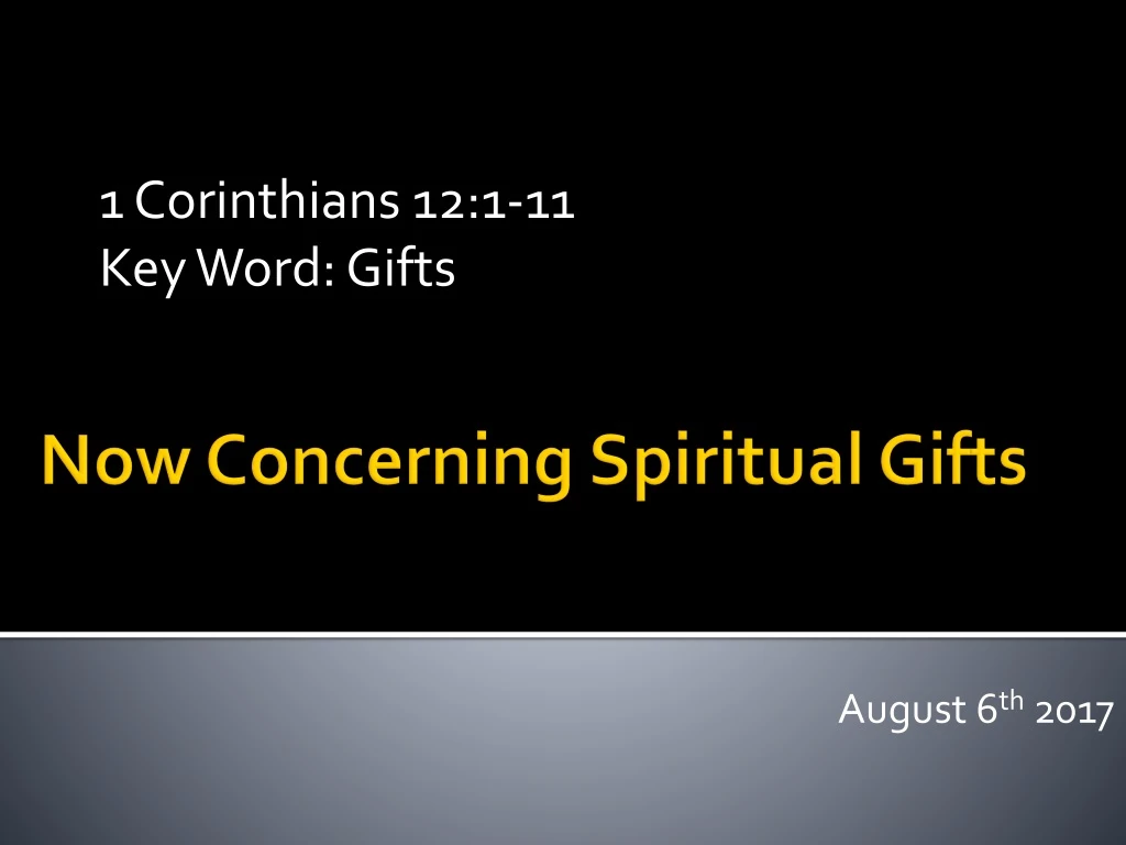 1 corinthians 12 1 11 key word gifts