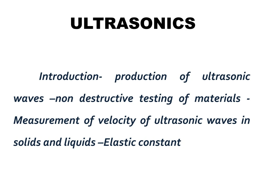 ultrasonics