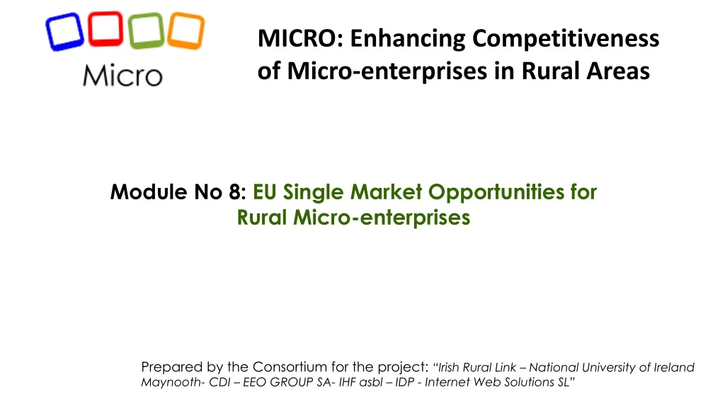 module no 8 eu single market opportunities for rural micro enterprises