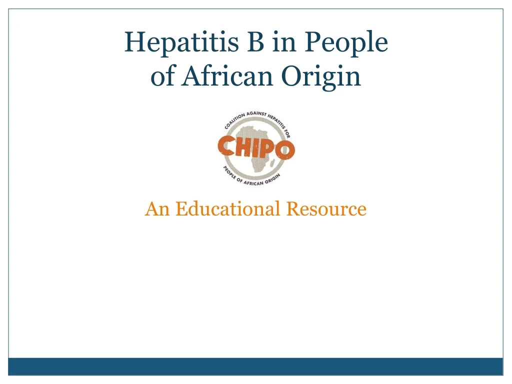 hepatitis b in people of african origin