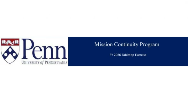 Mission Continuity Program