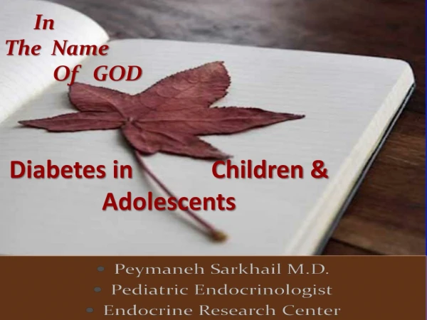 Diabetes in Children &amp; Adolescents