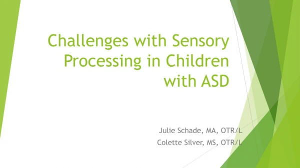 Challenges with Sensory Processing in Children with ASD