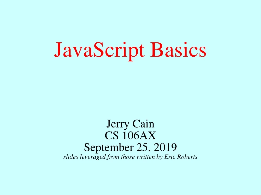 javascript basics