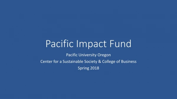 Pacific Impact Fund
