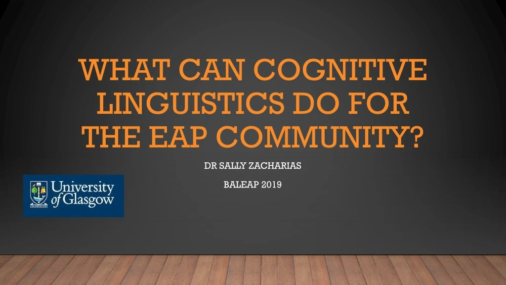 what can cognitive linguistics do for the eap community