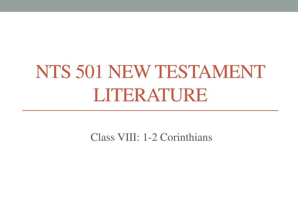 nts 501 new testament literature
