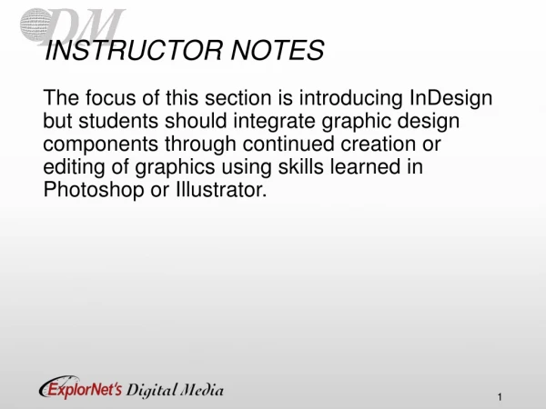 INSTRUCTOR NOTES