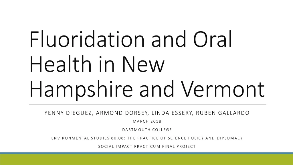 fluoridation and oral health in new hampshire and vermont