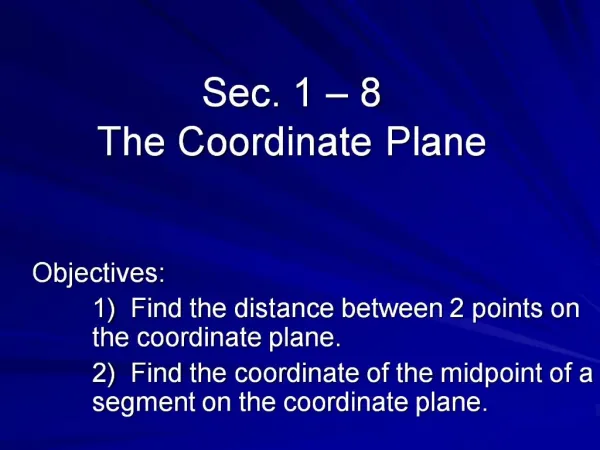Sec. 1 8 The Coordinate Plane