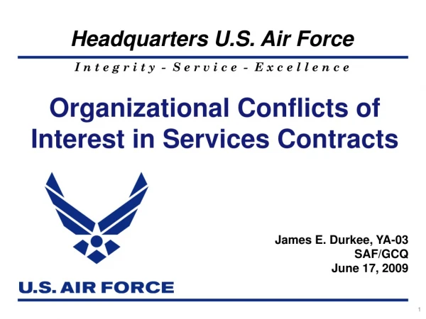 Organizational Conflicts of Interest in Services Contracts