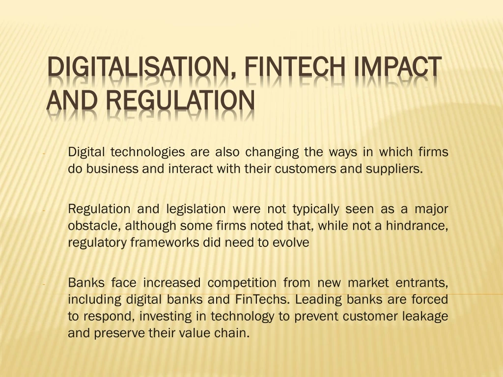 PPT - Digitalisation , FinTech Impact And Regulation PowerPoint ...