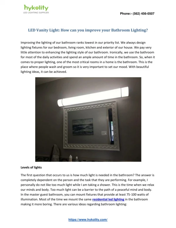 LED Vanity Light: How can you improve your Bathroom Lighting?
