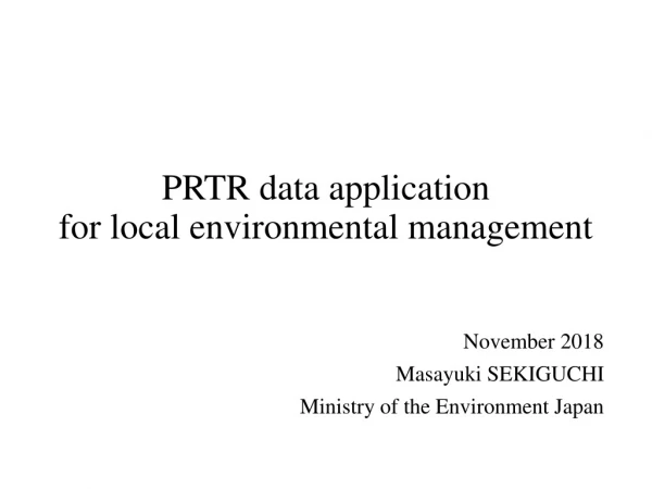 PRTR data application for local environmental management