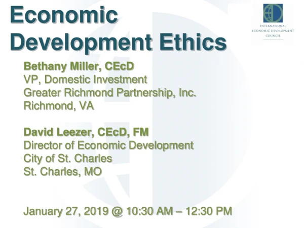 Economic Development Ethics
