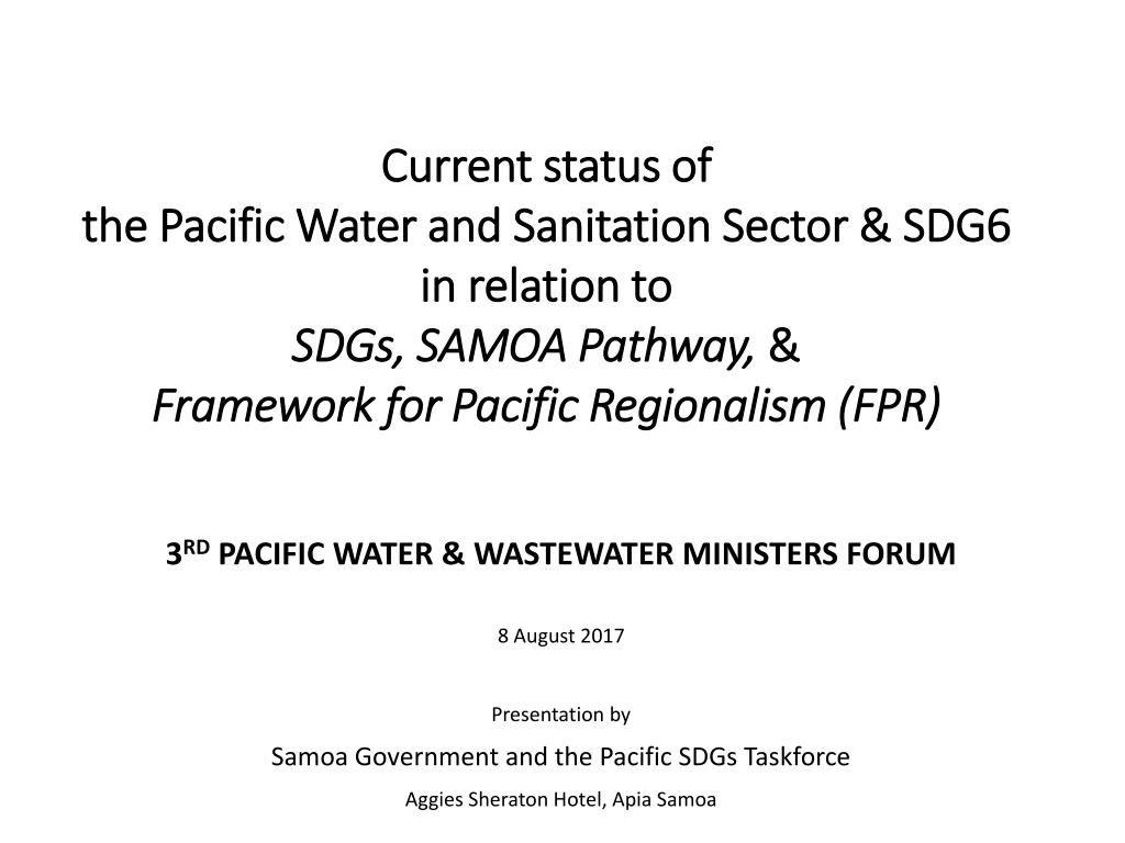 current status of the pacific water