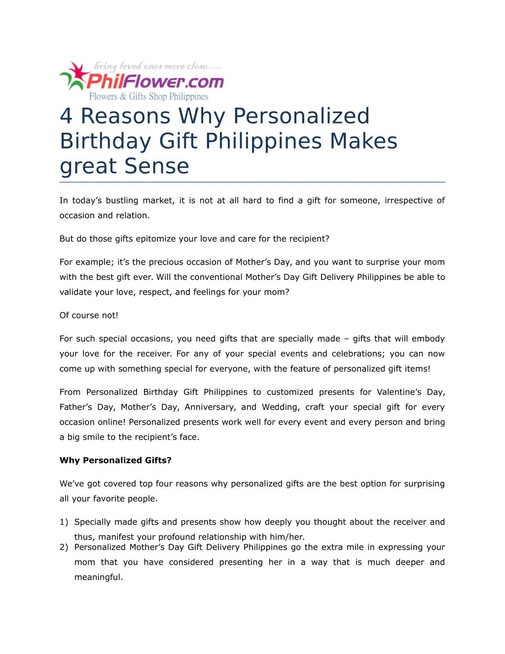 4 reasons why personalized birthday gift