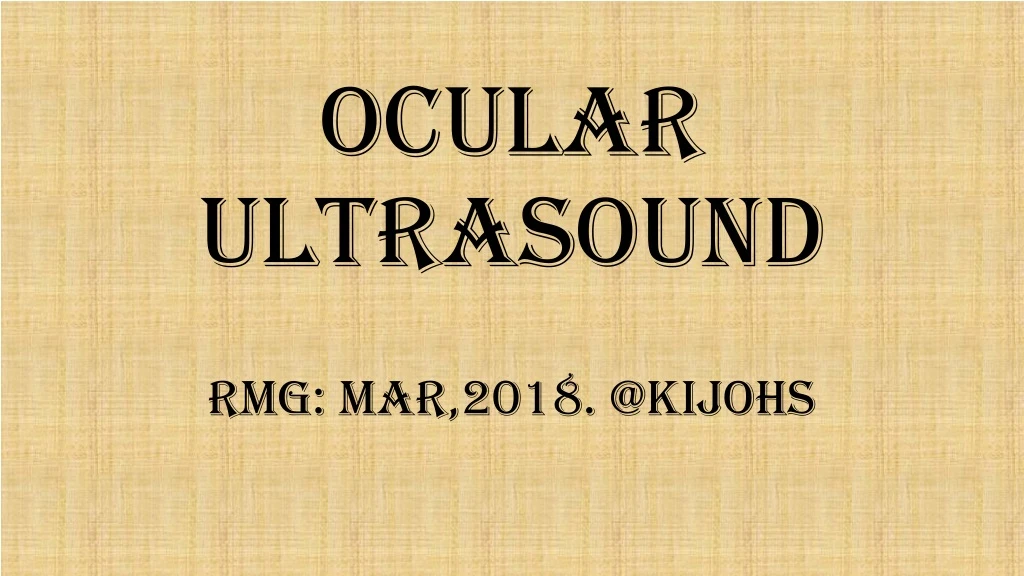 ocular ultrasound