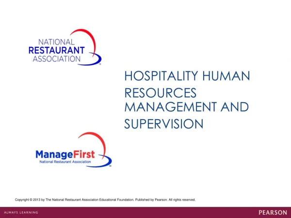 HOSPITALITY HUMAN RESOURCES MANAGEMENT AND SUPERVISION