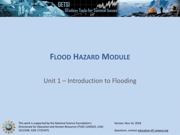 Flood Hazard Module