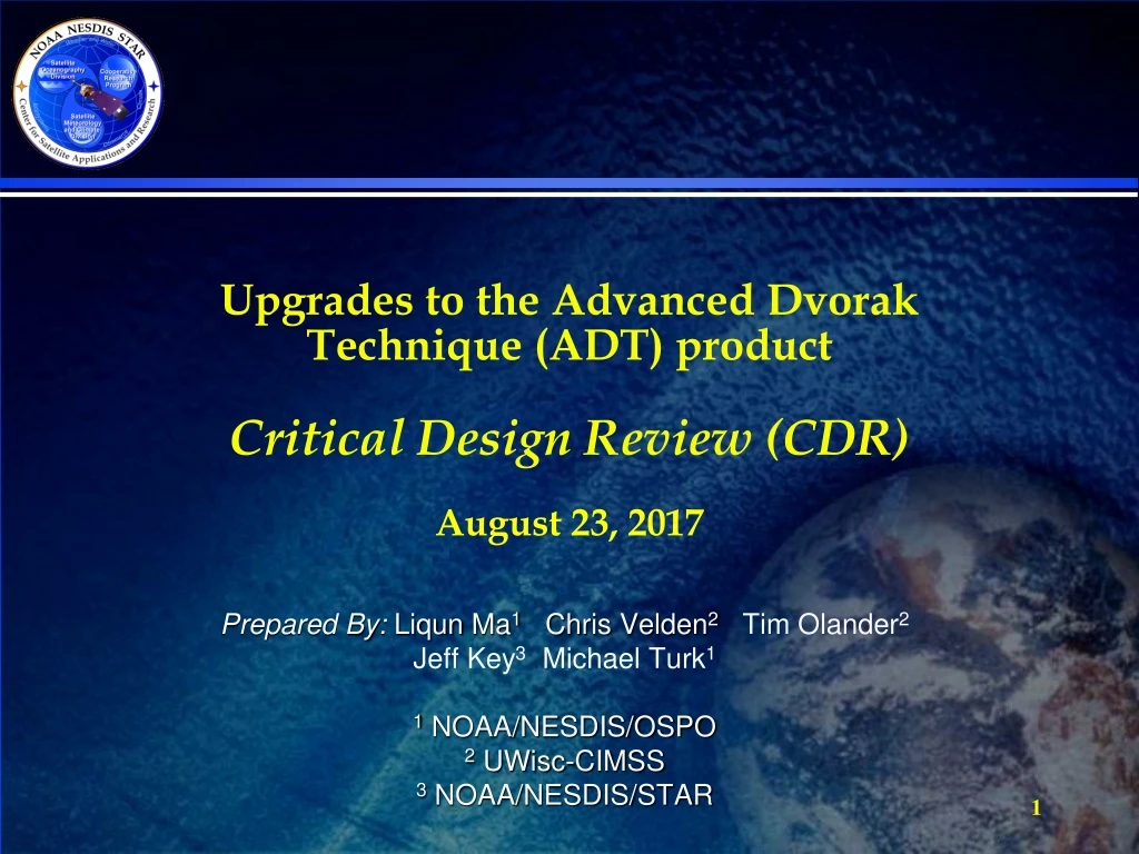 upgrades to the advanced dvorak technique adt product critical design review cdr august 23 2017