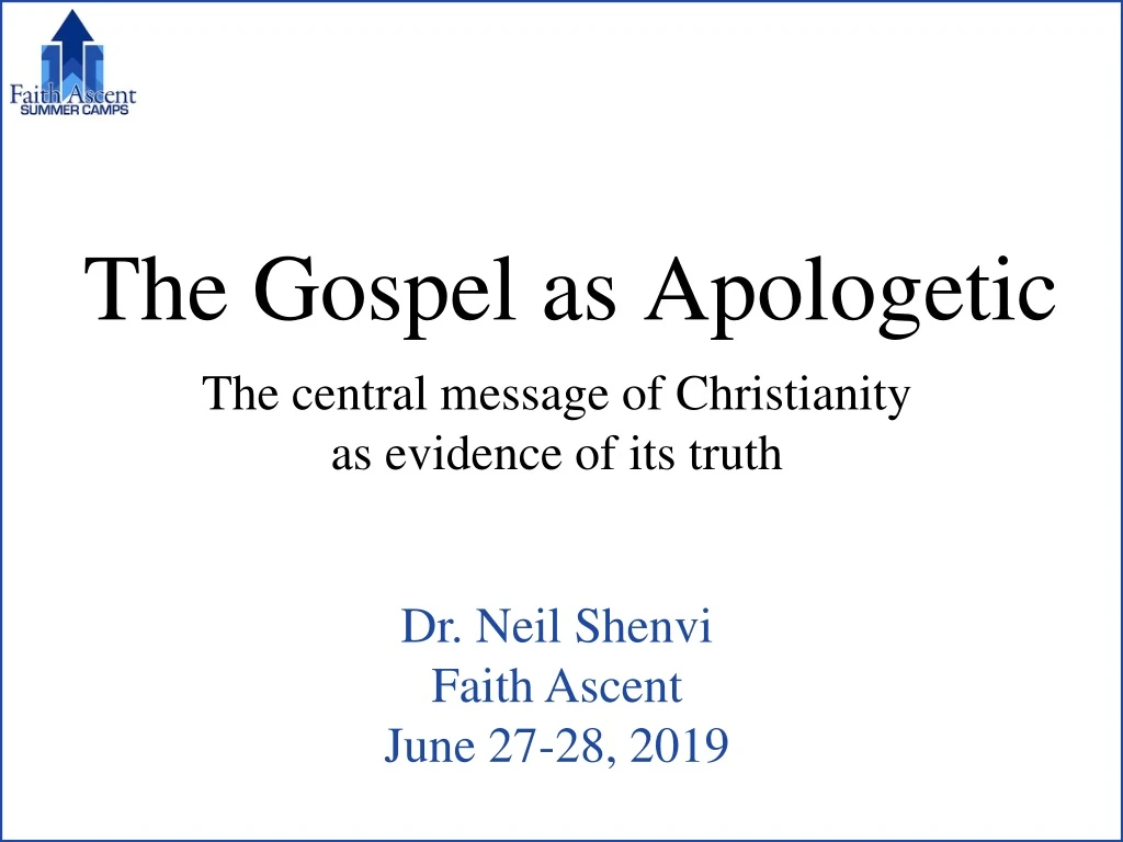 the gospel as apologetic