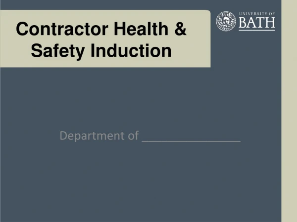 Contractor Health &amp; Safety Induction