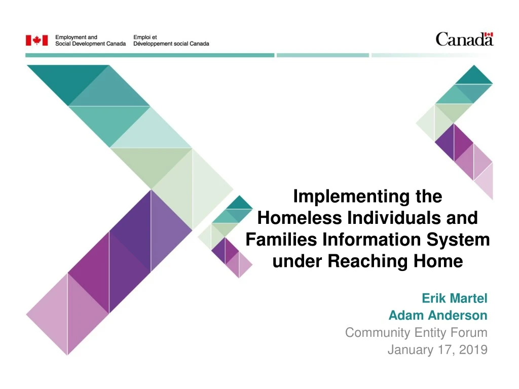 implementing the homeless individuals and families information system under reaching home