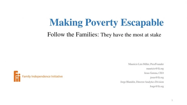 Making Poverty Escapable