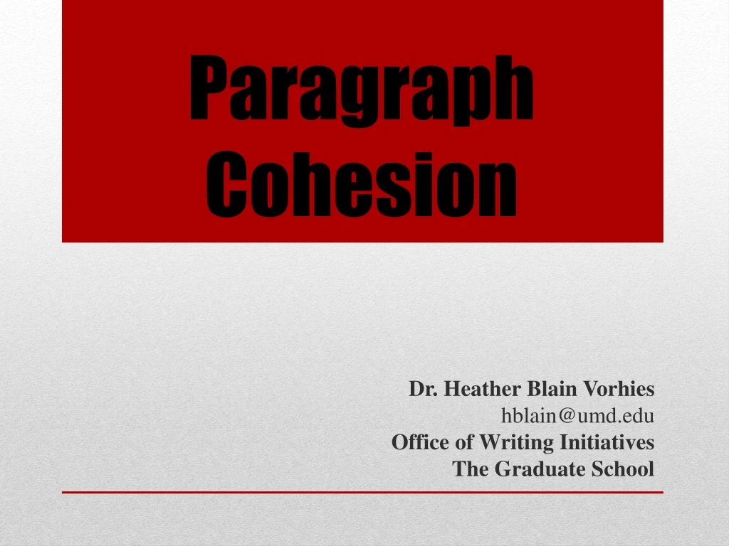 paragraph cohesion