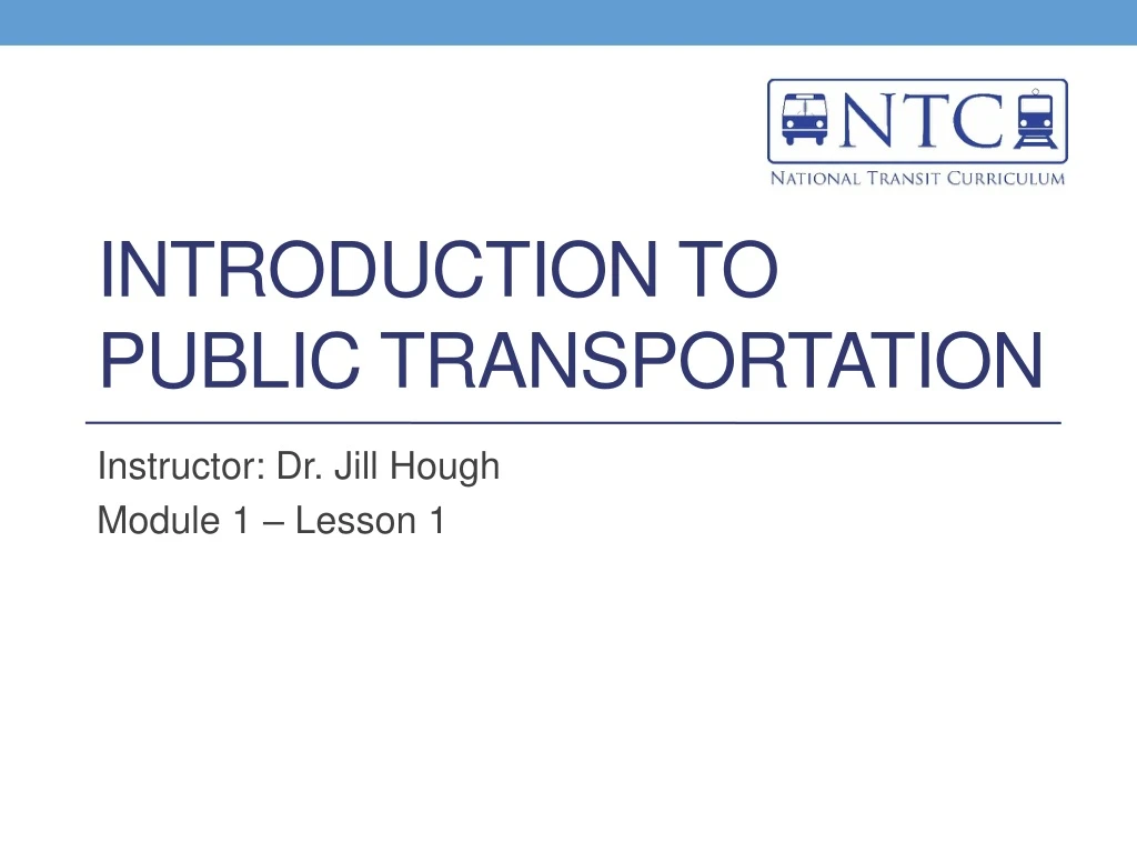 introduction to public transportation