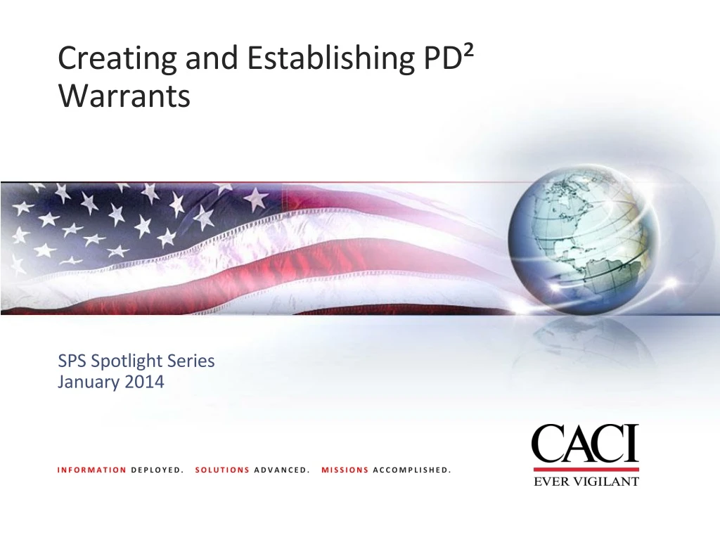 creating and establishing pd warrants