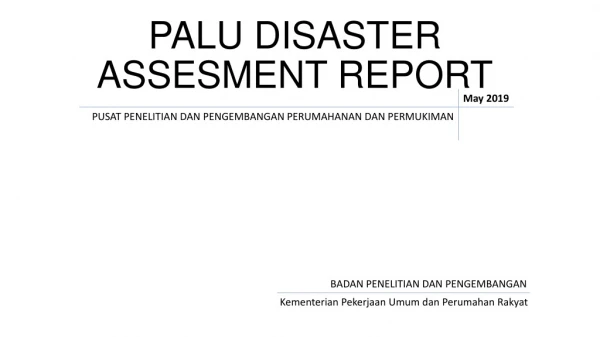 PALU DISASTER ASSESMENT REPORT