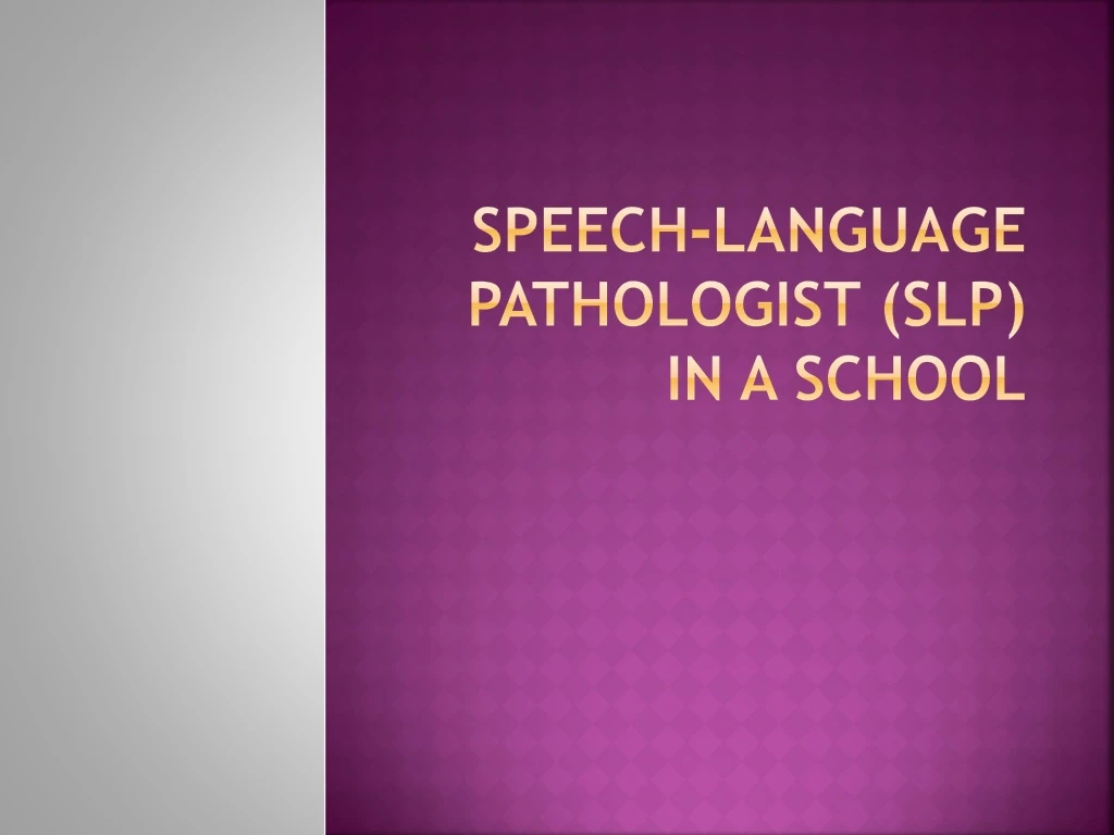 speech language pathologist slp in a school